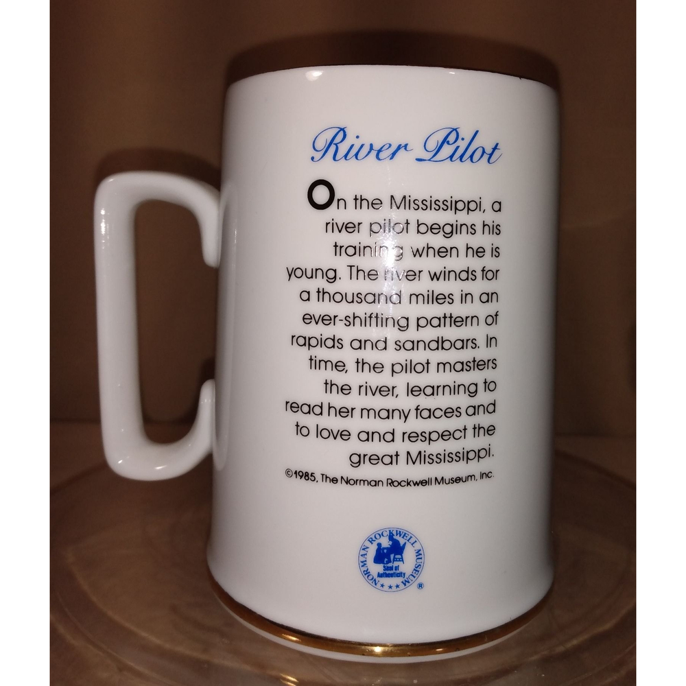 VINTAGE | Norman Rockwell Museum Mug | River Pilot © 1985 | 10 ounces - Picture 2 of 7